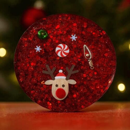 Red-Glitter-Round-Coaster-With-Five-Items