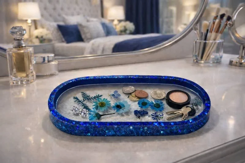 Deep Blue Botanical Tray - Image 2