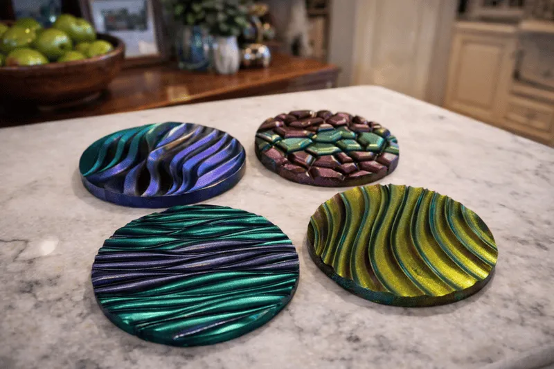 Metallic Wave Coaster Set