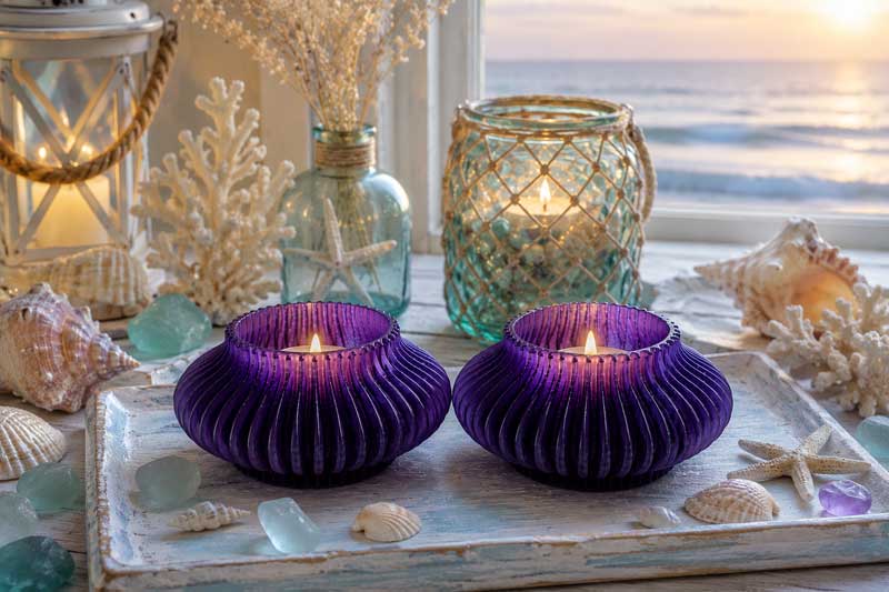 Amethyst Ripple Votives